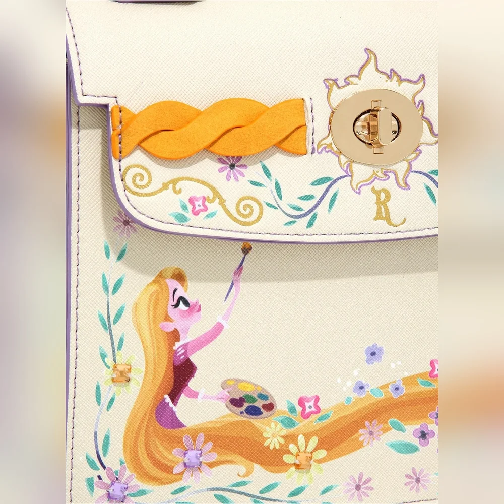 Danielle Nicole Disney Tangled Rapunzel & Pascal Floral Handbag - Picture 3 of 6